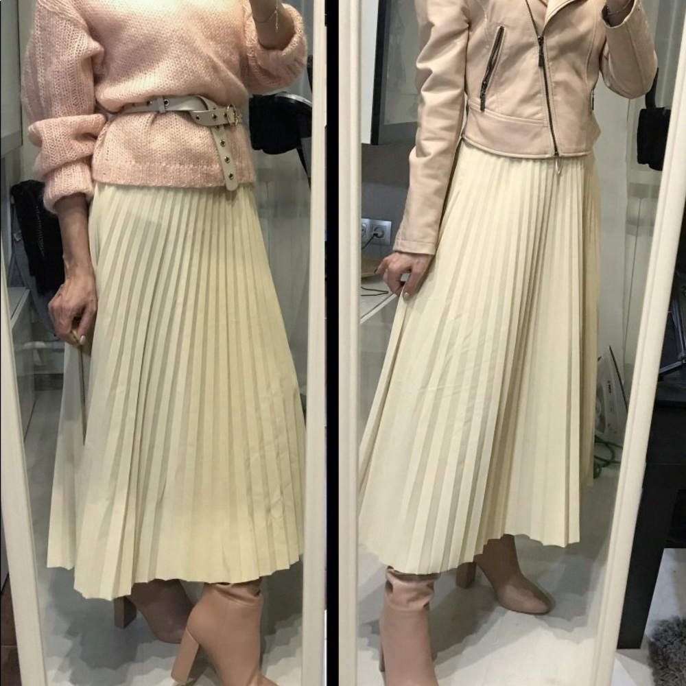 zara PLEATED HIGH WAISTED SKIRT Water-repellent BN - Picture 2 of 11